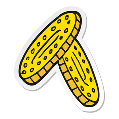 sticker of a cartoon coins