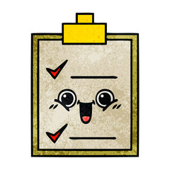 retro grunge texture cartoon check list