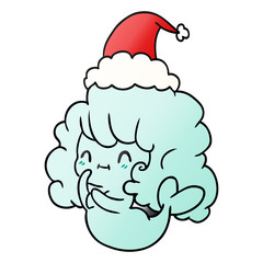 christmas gradient cartoon of kawaii ghost