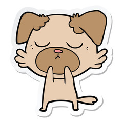 sticker of a cute cartoon dog