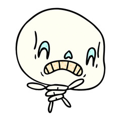 cartoon of spooky kawaii skeleton