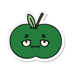 sticker of a cute cartoon juicy apple