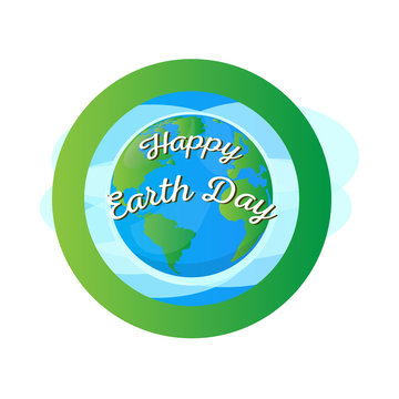 Earth day label with a planet. Vector illustration design