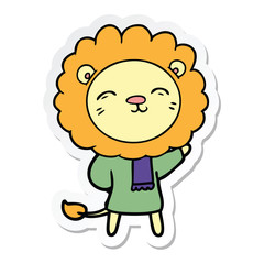 sticker of a cartoon lion