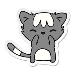 Obraz premium sticker cartoon of cute kawaii cat