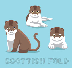 Cat Scottish Fold Cartoon Vector Illustration