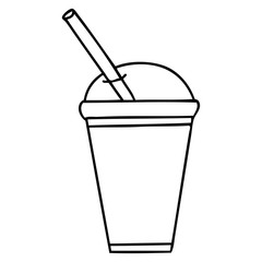 quirky line drawing cartoon soft drink