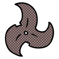 cartoon doodle of a single ninja throwing star