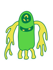 alien monster gruselig horror halloween ausserirdischer lustig comic cartoon schleimig tentakel ufo clipart design