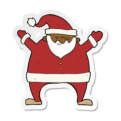 sticker of a cartoon santa claus