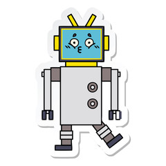 sticker of a cute cartoon robot