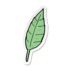 sticker of a cartoon leaf