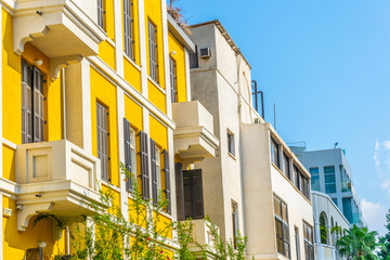 Residential houses and Bauhaus architecture of Tel Aviv, Israel