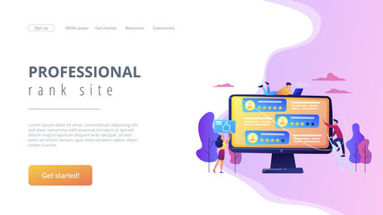 Rating site concept landing page.