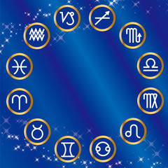 Zodiac signs Astrology icon  astrological symbols,twelve zodiac constellation signs　Vector illustration