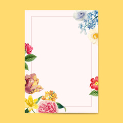 Blank floral invitation copy space