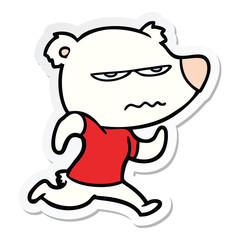 sticker of a angry bear polar cartoon