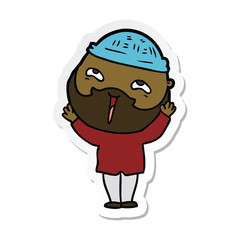 Obraz premium sticker of a cartoon happy bearded man
