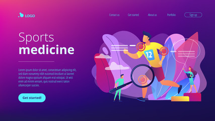 Sports medicine concept landing page.