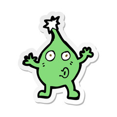 sticker of a funny cartoon creature
