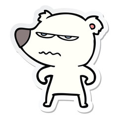 Fototapeta premium sticker of a angry bear polar cartoon