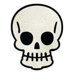 quirky hand drawn cartoon skull