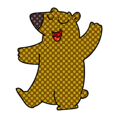 quirky comic book style cartoon bear