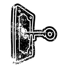 grunge icon drawing of a door handle