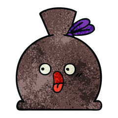 retro grunge texture cartoon sack