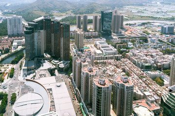 Fototapeta na wymiar A bird's eye view of Shenzhen, China..