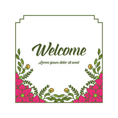 Obraz premium Vector illustration floral frame design white background for greeting card welcome hand drawn