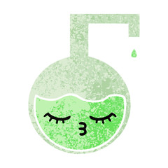 retro illustration style cartoon science experiment