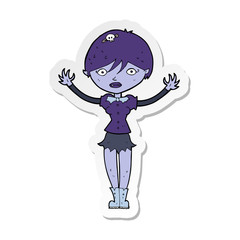 sticker of a cartoon vampire girl