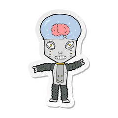 sticker of a cartoon future robot