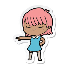 sticker of a cartoon woman
