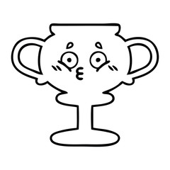 line drawing cartoon trophy