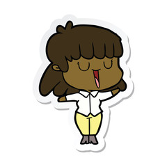 sticker of a cartoon woman