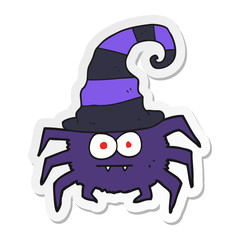 sticker of a cartoon halloween spider