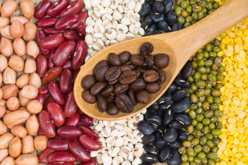 Raw coffee beans