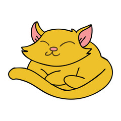 quirky hand drawn cartoon cat