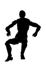 Fototapeta na wymiar Silhouette of a man in a sitting pose on a white background
