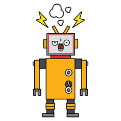 cute cartoon broken robot