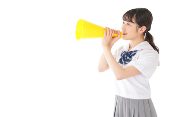 応援をする学生