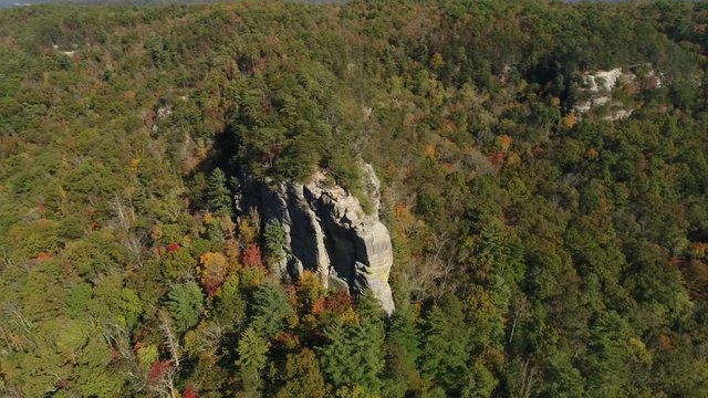Red River Gorge rock formation in Slade, Kentucky, aerial