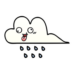 gradient shaded cartoon rain cloud