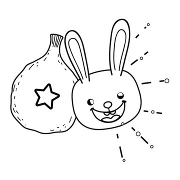 rabbitt crazy with balloon helium fools day character