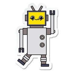 sticker of a cute cartoon robot