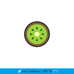 Kiwi Icon / Vector - In Color Design