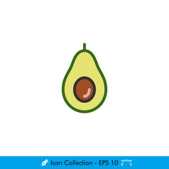 Avocado Icon / Vector - In Color Design