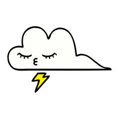 comic book style cartoon thunder cloud